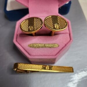 Dunhill set of cufflinks and clip-on tie